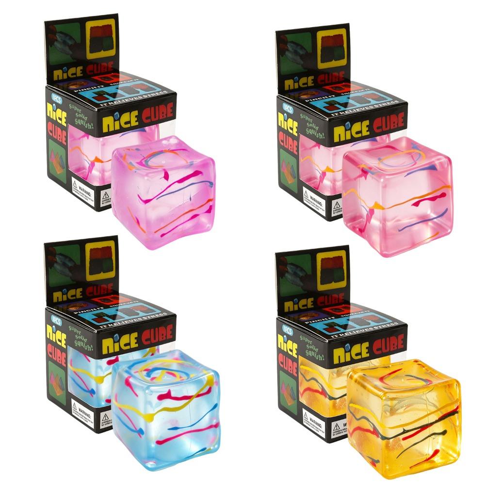 Hand Painted Ice Cube Maltose Slow Rebound Squishy Toy Soft Squeeze Gadget For Adult Office Break Road Trip Portable Stress Relief Accessory