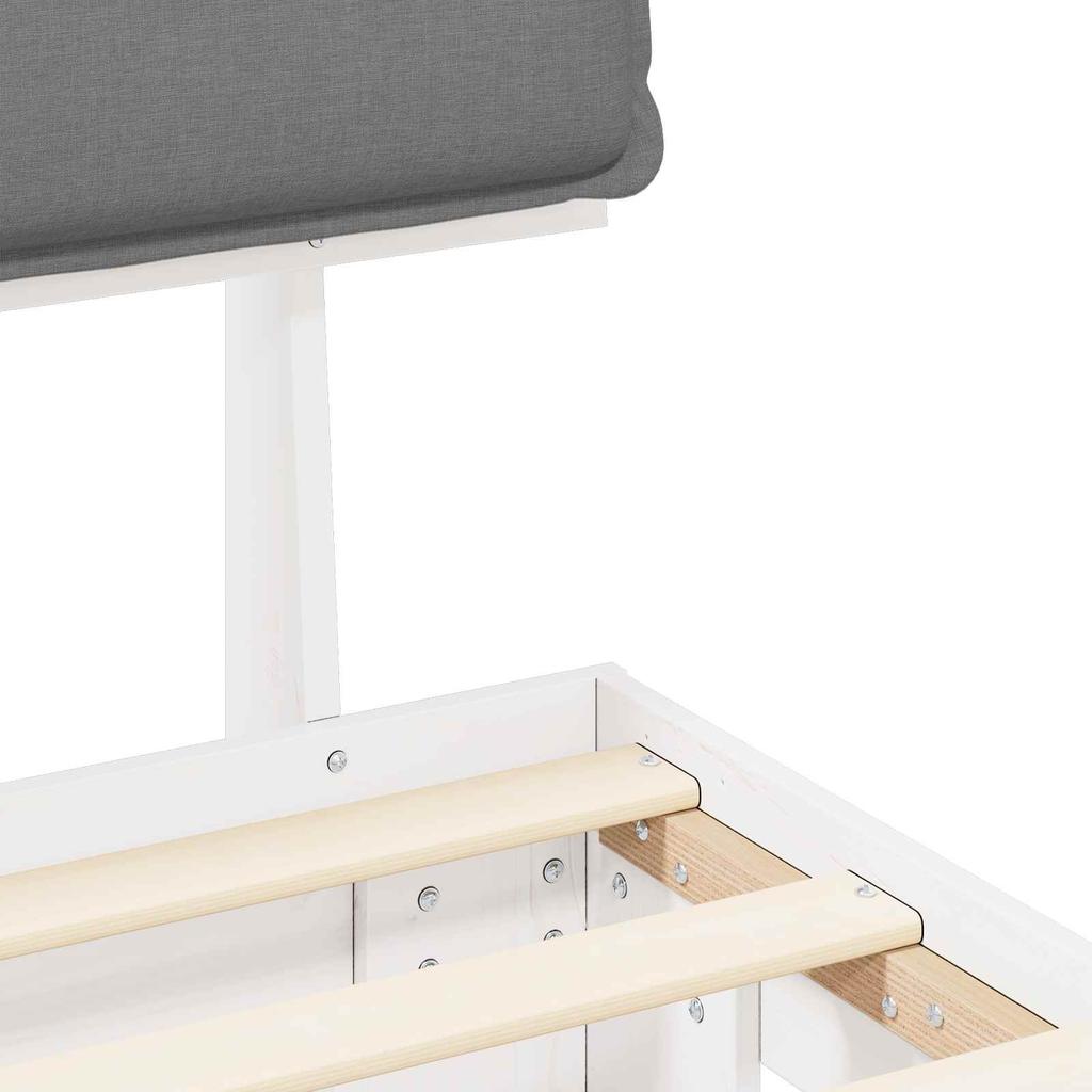 Bed Frame with Padded Headboard Light Grey 75 x 190 cm