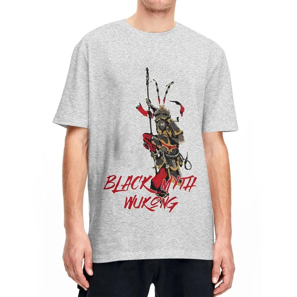 Black Myth Wukong Monkey King (6) T-Shirt Hip Hop T Shirts Short Sleeve Y2K Basic Tops Summer Cotton O-Neck Oversize Clothes