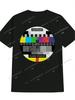 Mens Funny TV Static Noise 80s90s TV Show Dials Retro TShirt Vintage Signal Bars Channel Guide Graphic Casual Short
