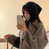 Women's Winter Wool Scarf Warm Triangle Knit Solid Color Shawl Wrap Pashmina Bandana Headscarf for Ladies