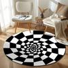 Serene Round Pop Art Multicolor Floor Rug, Non-Slip Floor Mat for Nursery