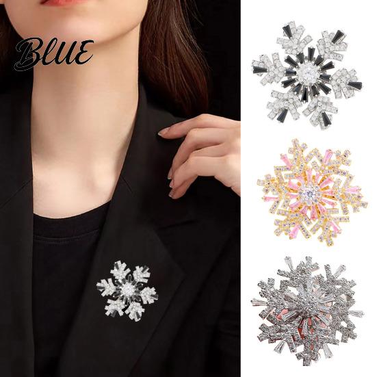 Black And White Brooch Snowflake Full Diamond Multifunctional Jewelry