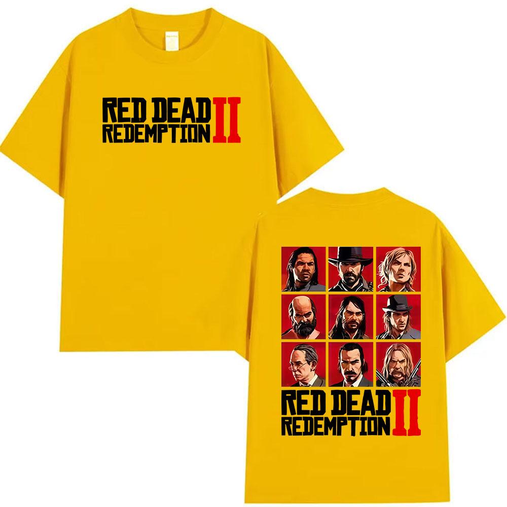 Classic Retro Red Dead Redemption 2 Game Player Graphic T Shirts Men Women Vintage Summer Oversized Cotton TShirt Streetwear