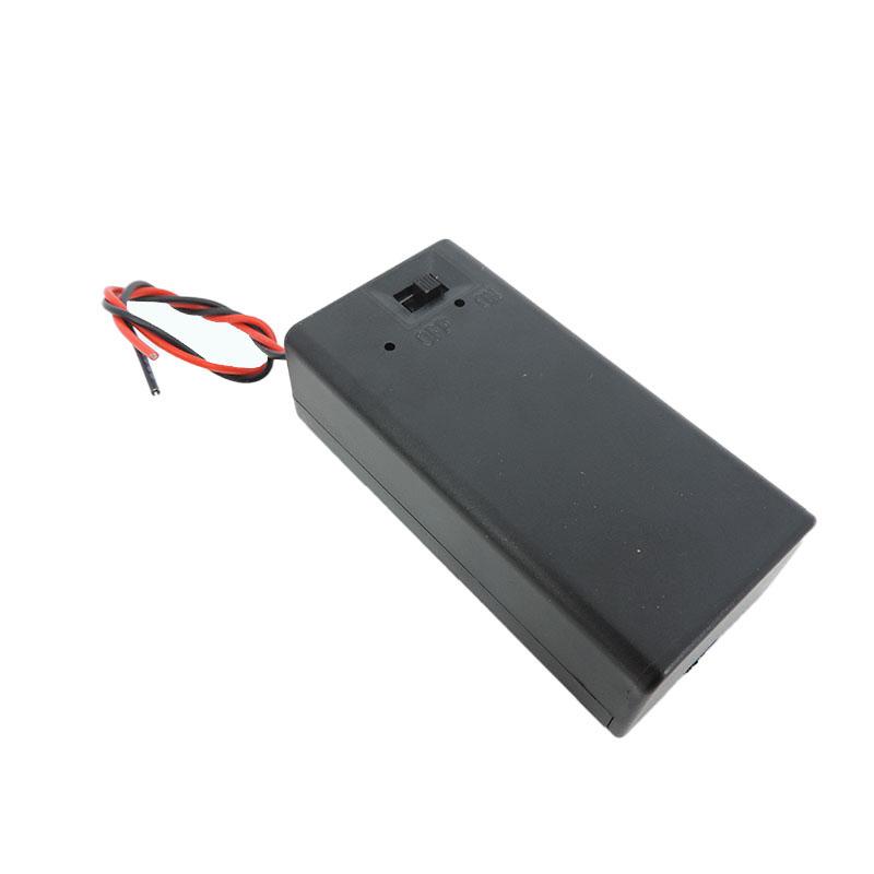 10pcs/lot 9V Battery Holder Box With Wire Lead ON/OFF Switch Cover Case 2pin wire for PP3 Box For DIY Power Supply Dock Holder