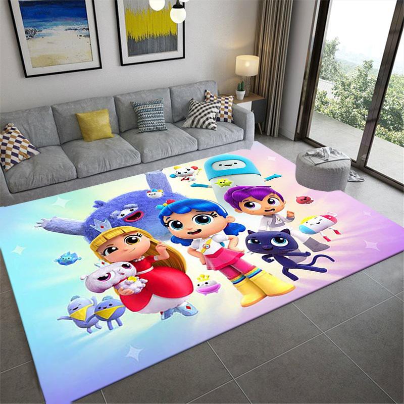 Wahre und das Regenbogenkönigreich Teppich für Wohnzimmer Schlafzimmer Zuhause Sofa Dekoration, Kinder spielen Rutschfeste Bodenmatte