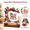 Christmas Swing Shaped Wooden Figurine with Brown Base, Christmas Home Decoration