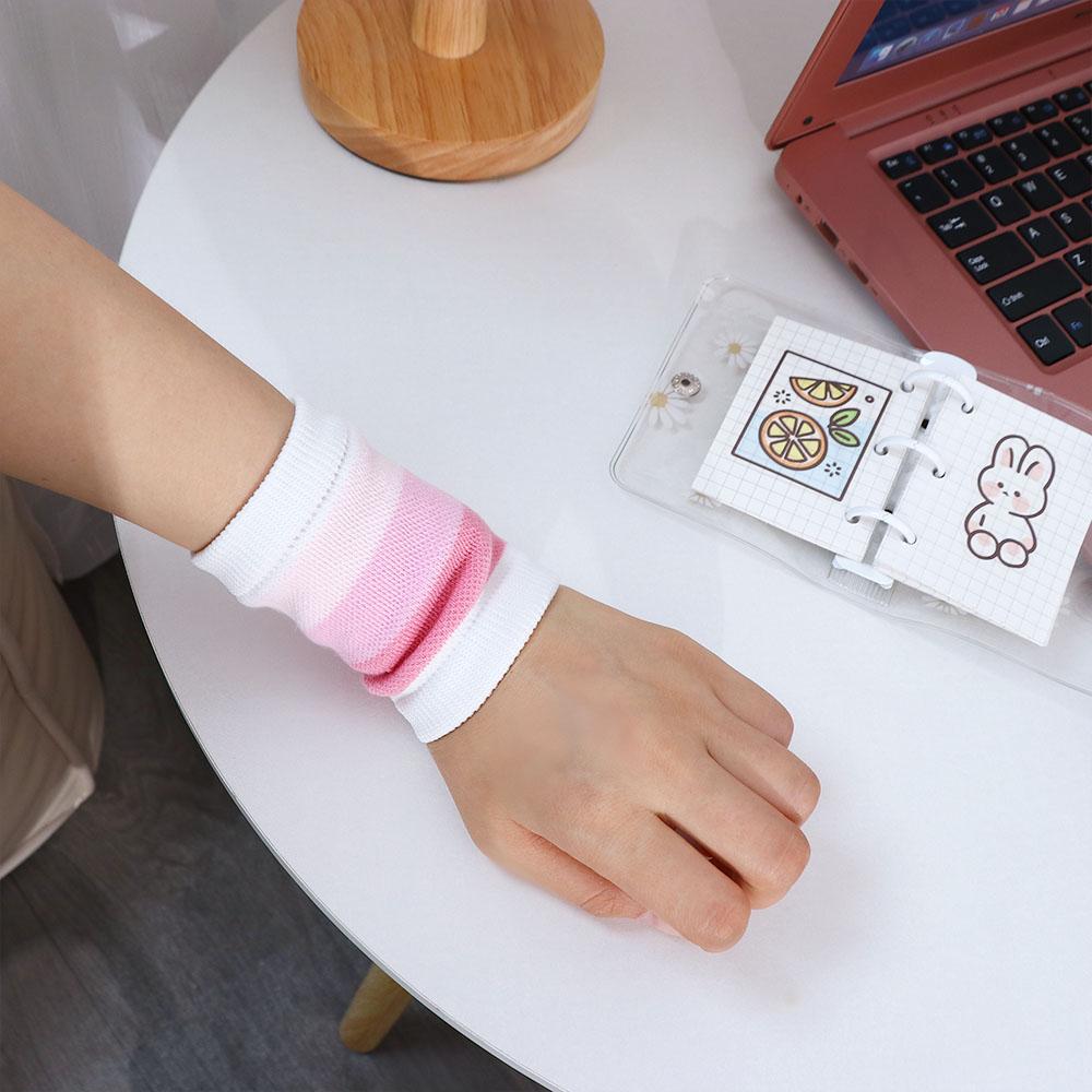 Women Running Cotton Soft Badminton Warm Bracers Rainbow Color Wristband Hand Wrap