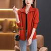 Women's Cardigans Sweaters Outerwear Spring and Autumn Knitwear Lapels Zippered Pockets