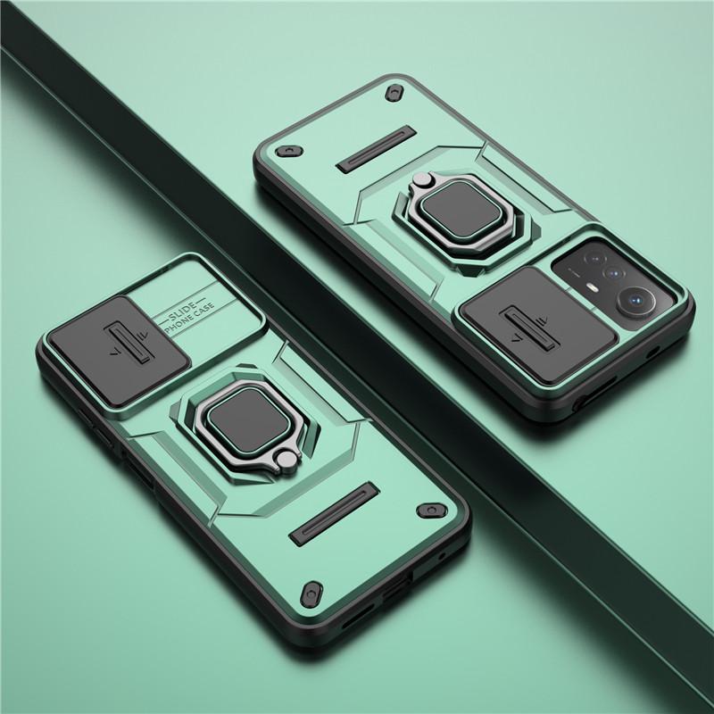 For Redmi Note 12s Cover For Redmi Note 12s Case 6.43 Inch Lens Sliding Window Protector Armor Shockproof Holder Magnetic Bumper