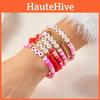 Heartshaped Polymer Clay Bracelets For Women With Engraved Letter Charms Hand Accessories