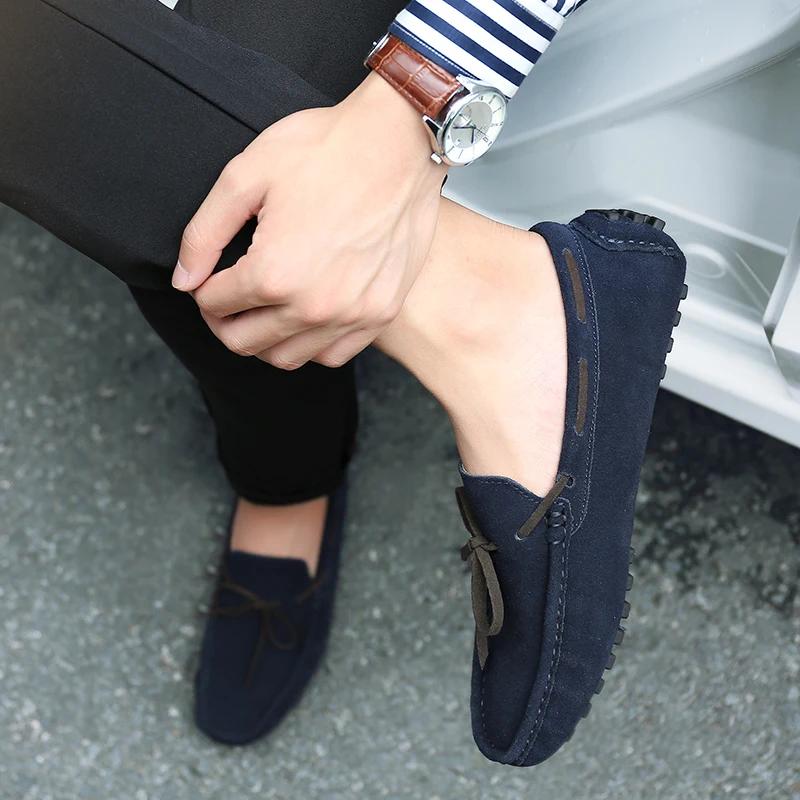 Fashion Men Casual Business Shoes Genuine Leather Soft Bottom Loafers Classic Business Office Driving Moccasins Shoes Comfy Tassel Shoes