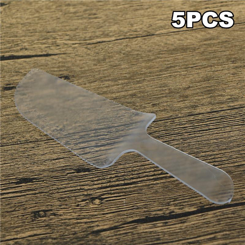 

5 шт. одноразовые пластиковые лопаточки для торта, кондитерские ножи прозрачный