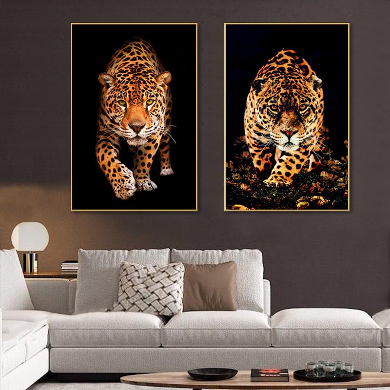 Chůze Leopard Plakáty Tisky Plátno Malba Divoká Zvířata HD Obrázky Nástěnné Umění Panter Dekorace Obraz Pro Dekoraci Obývacího Pokoje