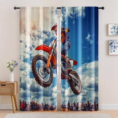 2 buc, Perdele motocros motocros Filtru de Lumină Decor Festiv de Perete Utilizare pentru Decor Zilnic Acasă