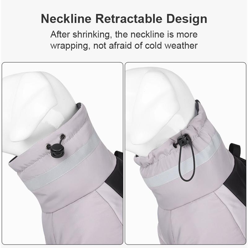 Giacca Calda per Cani a Collo Alto Cappotto in Cotone Gilet Riflettente Ispessito Autunno Inverno Vestiti per Animali Domestici per Cani Medi Grandi