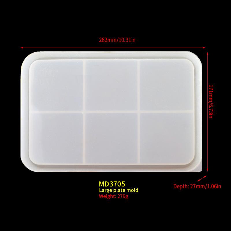 Rectangle Pot Tray Epoxy Resin Mold Storage Plate Dinner Dish Tray Mold Large Plate Resin Casting Silicone Mold Craft