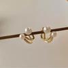 Elegant Two-Way Pearl Stud Earrings for Women – Unique French Retro Design, High-End Jewelry