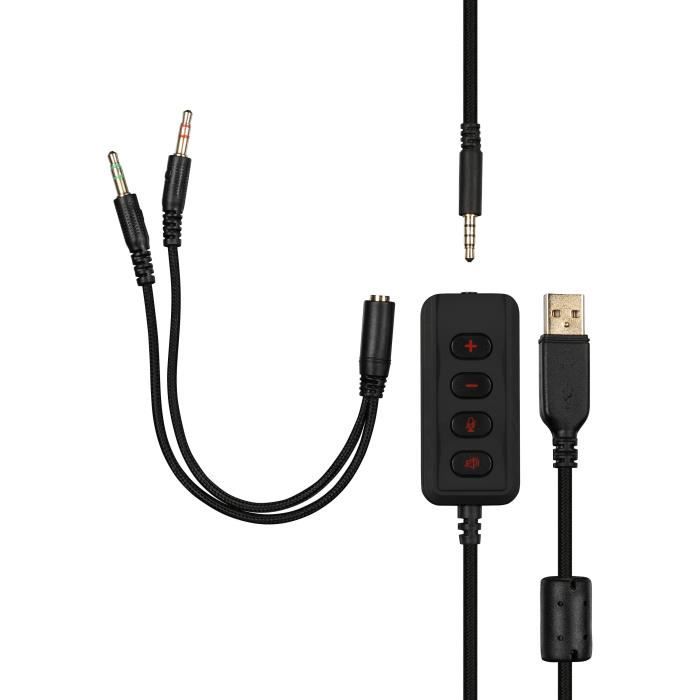 Casque Konix Drakkar 7.1 hybride bodhran - Son HD 7.1, Micro omnidirectionnel, Compatible PS4, XBox One, PC, Mac