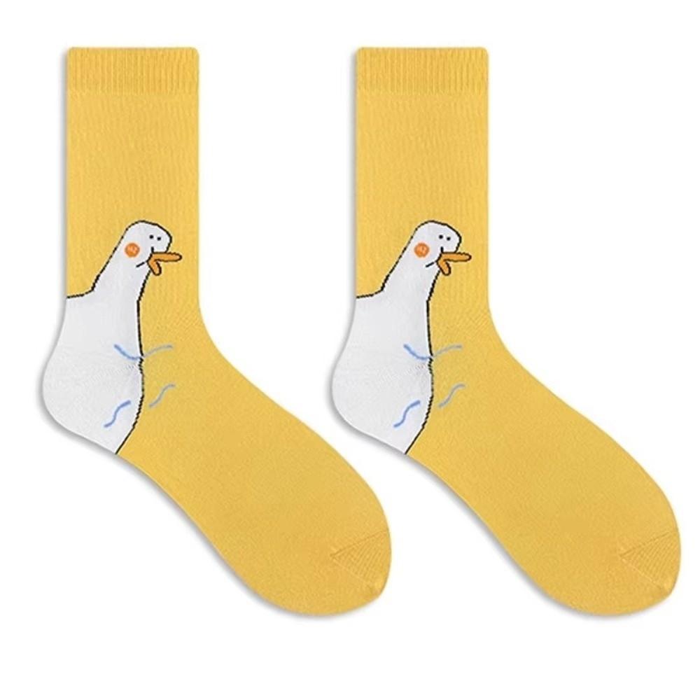 Breathable Goose Duck Printed Socks Comfortable Mid Tube Sock  Women Men Universal