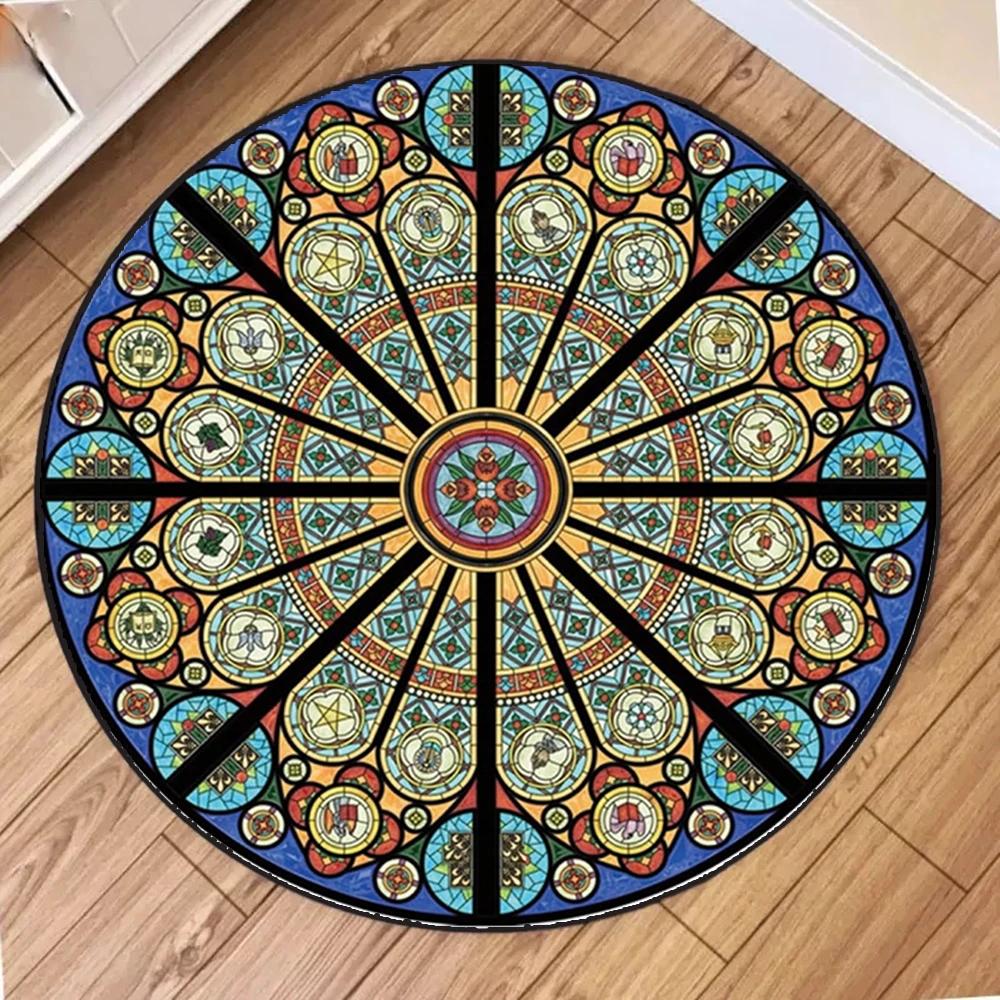 Bohemia Luxury Classical Round Carpet Living Room Rug Simple Bedroom Toilet Washroom Rugs Comfortable Floor Mats Decoration