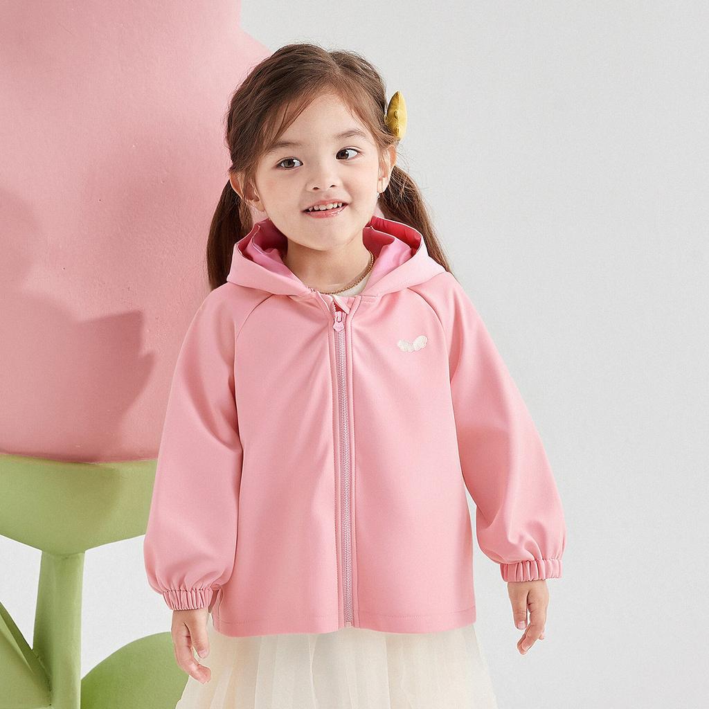 Dinosaur Shaped A-Line Winter Windbreaker Top for Infants and Girls