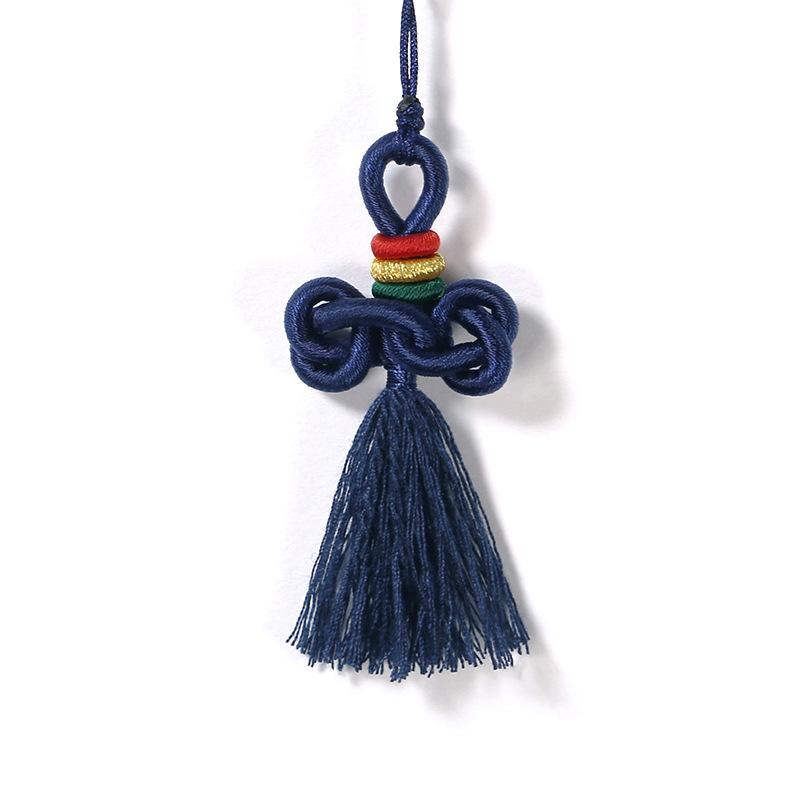 Wenchang Knot Cotton Thread Tassel Pendant, Hand Woven Chinese Knot Tassel Pendant, Antique Style Colorful Hanging Rope Accessor