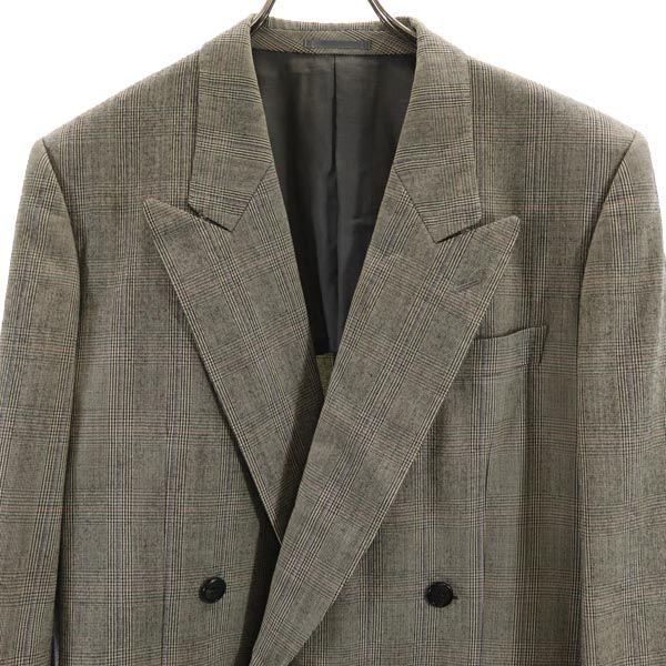 Lanvin Wool Glen Check Tailored Jacket Gray Men's Used