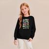 Kids' Fashion Loose-Fit Casual Long-Sleeve Christmas Print Oversized Crewneck Sweatshirt
