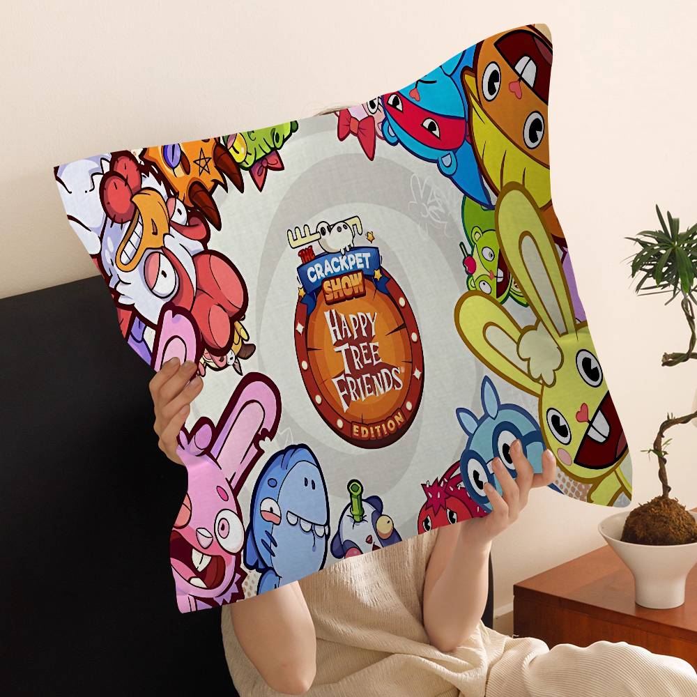 H-Happy Tree Friends Cushion Cover Polyester Sofa Cushions Decorative Throw Pillows Home Decoration Pillowcover