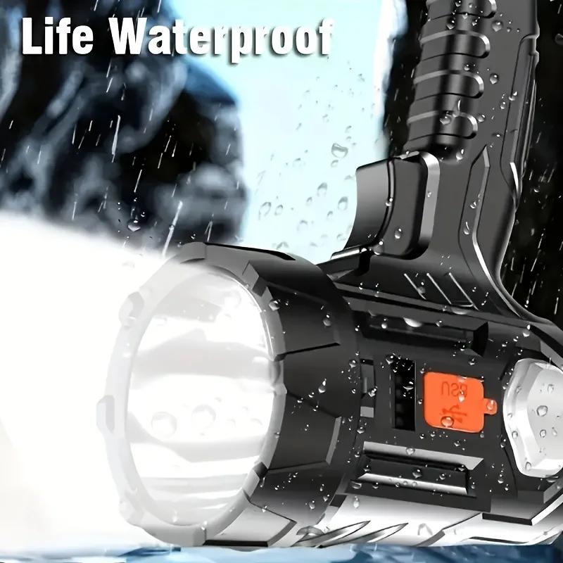 Solar LED Flashlight High Power Torch Multiple Light Sources Outdoor  Emergency Lantern USB Rechargeable Camping Fishing Lamp