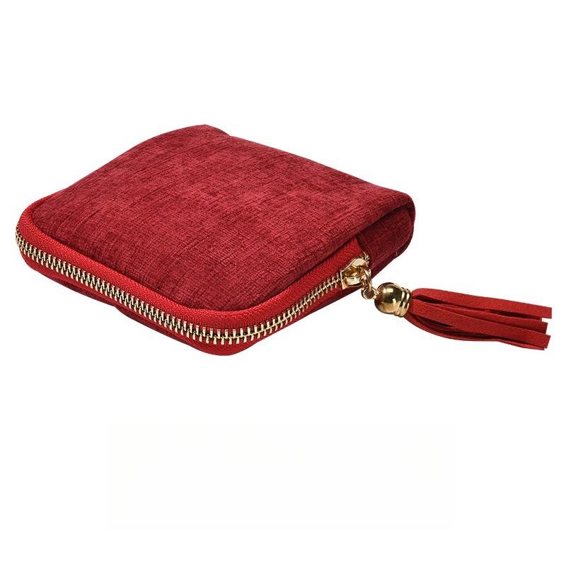 1pcs Tassel Storage Jewelry Pouch Bracelet Bangle Necklace Ring Organizer Metal Zipper Portable Jewelry Storage Bag