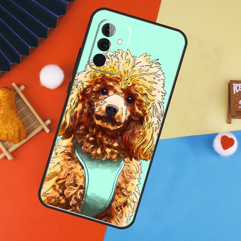 Cure Cartoon Poodle Case For Samsung Galaxy A56 A36 A16 A06 A13 A33 A53 A52 A32 A12 A54 A34 A14 A15 A35 A55 A17