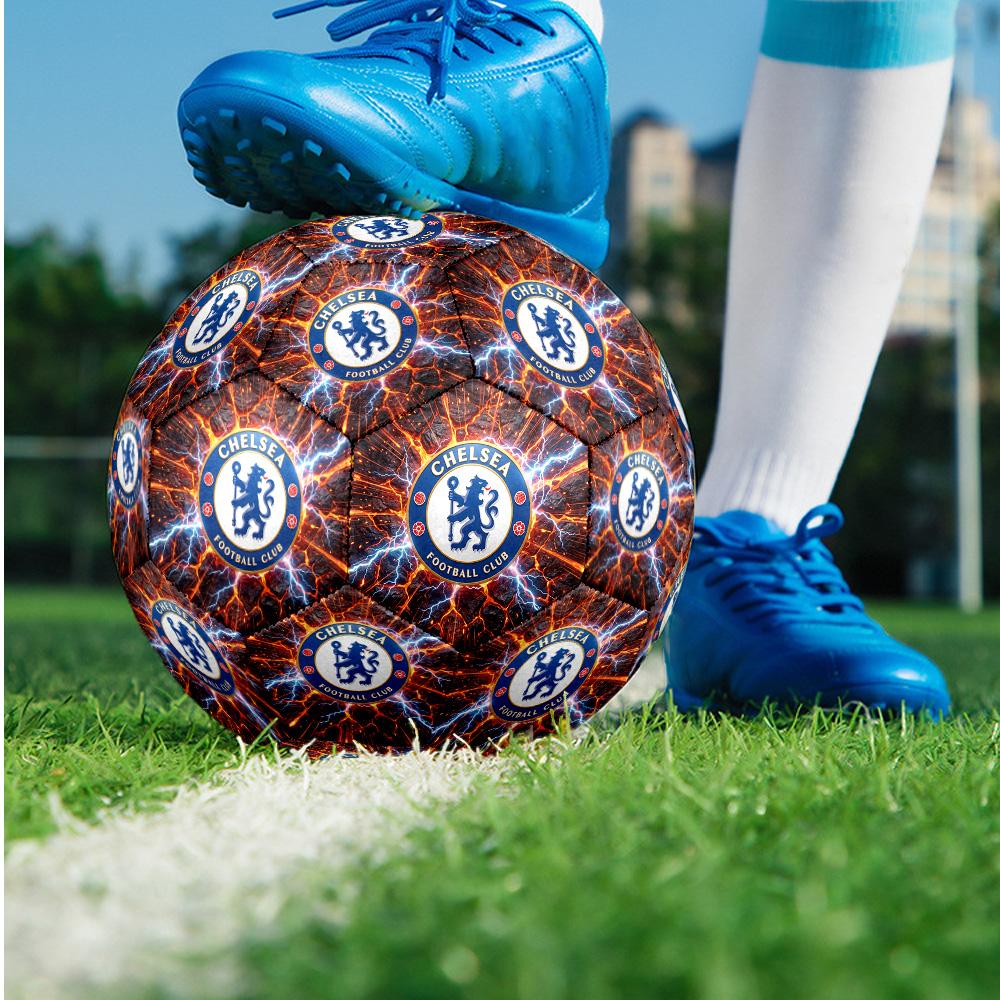 Chelsea FC Theme Soccer Ball Size 5 Soccer Ball Soft Touch Professional Training Football for Outdoor Sports
