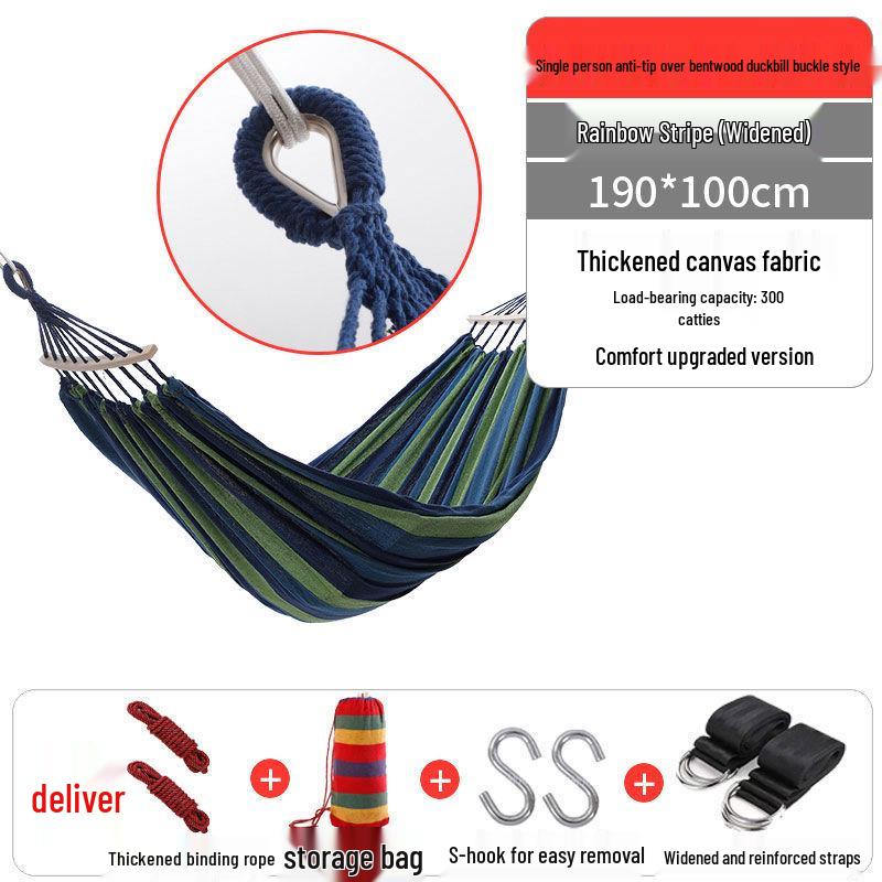 Rainbow Striped Portable Outdoor Hammock Chair for College Students