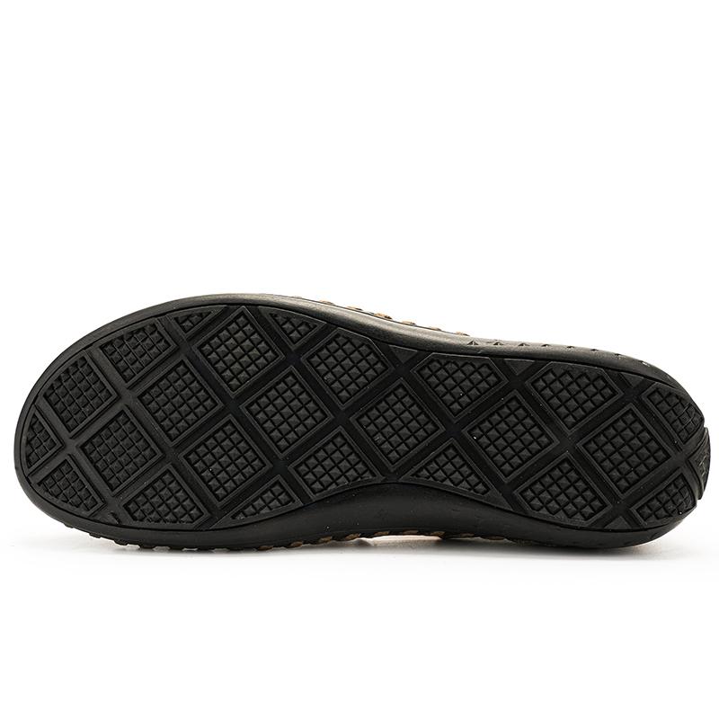 Мужские сандалии черные кожаные кроссовки для походов с закрытым носком — фото 5