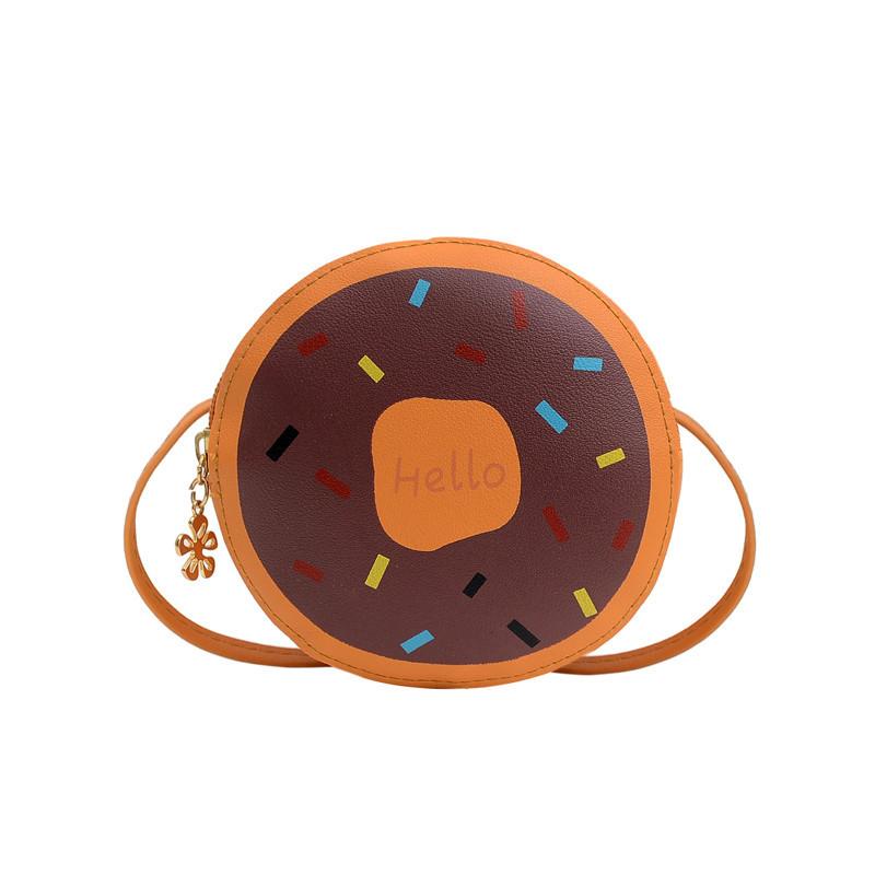 New Cartoon Doughnut Modelling Coin Purse Kawaii Children's Crossbody Bag Boy Girl Shoulder Bag Birthday Gift