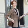 Slim Plaid Blazer Women Casual Spring Fall Jacket