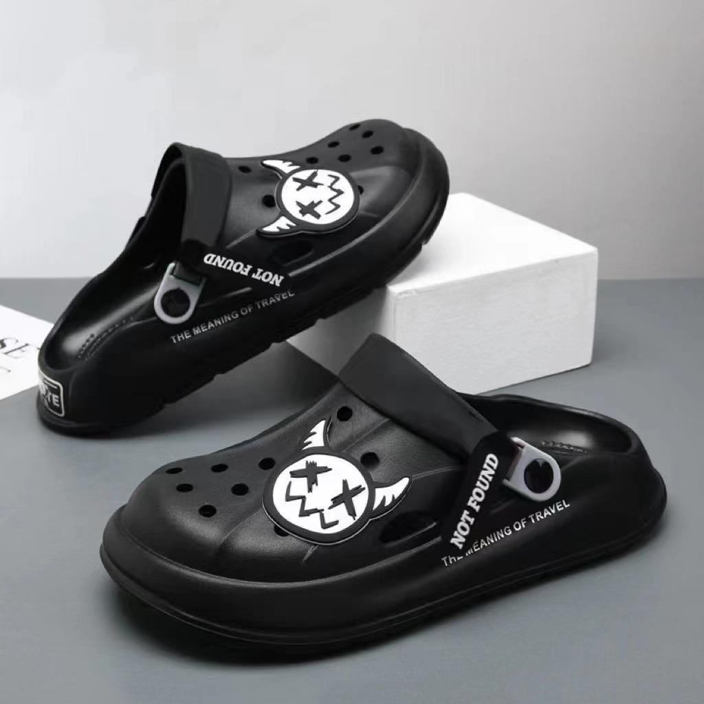 Thick-soled Hole Shoes Men's 2025 New Non-slip Thick-soled Light and Breathable Beach Bag Head Cool Slippers