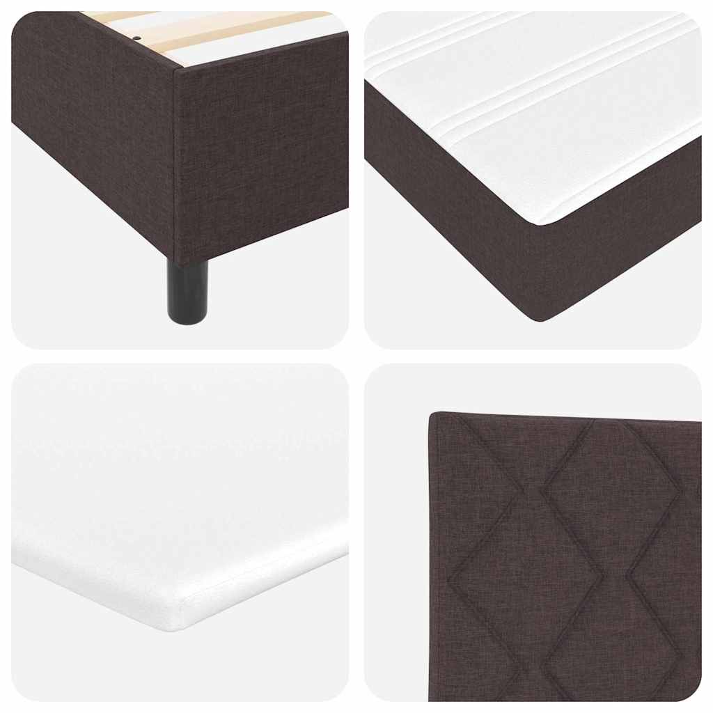 Box Spring Bed with Headboard Dark Brown 90 x 190 cm Fabric