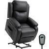 Electric Lift Armchair Electric Relax Armchair with Footrest Remote Control and 2 Pouches 76x90x105cm Black