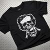 Edgar Allan Poe Shirt Skull Face T-Shirt Gothic Horror Tee Dark Aesthetic Punk Shirt Book Lover Gift XS-5X Unisex Ladies Long Sleeve Hoodie