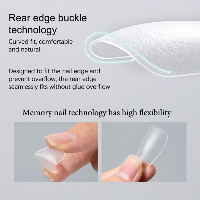 100Pcs/Box Xs/S/M Fake Nails No Polishing No Trace Press On Nails Clear Artificial Thin Nail Tips For Nail Extension Home Diy