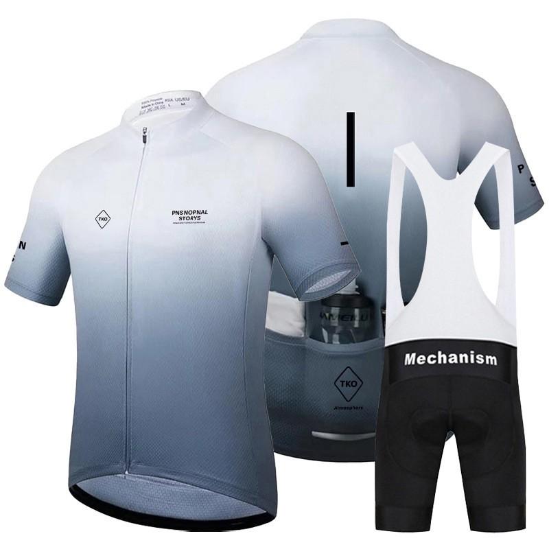 Men Women Cycling Jersey Set Short Sleeve Bike Apparel Quick Dry Milk Silk Riding Outfit