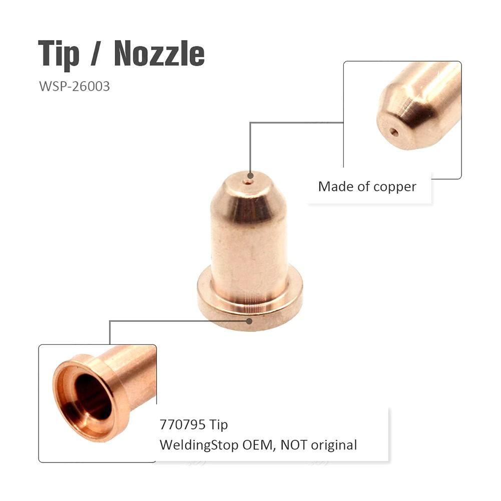10pcs 770795 770791 Plasma Torch Tips Electrode Fit For Hobart AirForce 12ci