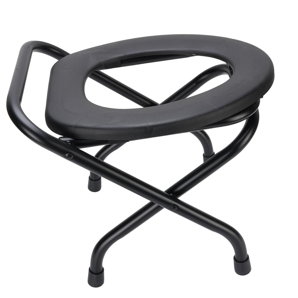 Skladacia komodná toaletná stolička Železná Protišmyková Ergonomické komodné sedadlo pre dospelých Cestovná 15-palcová výška