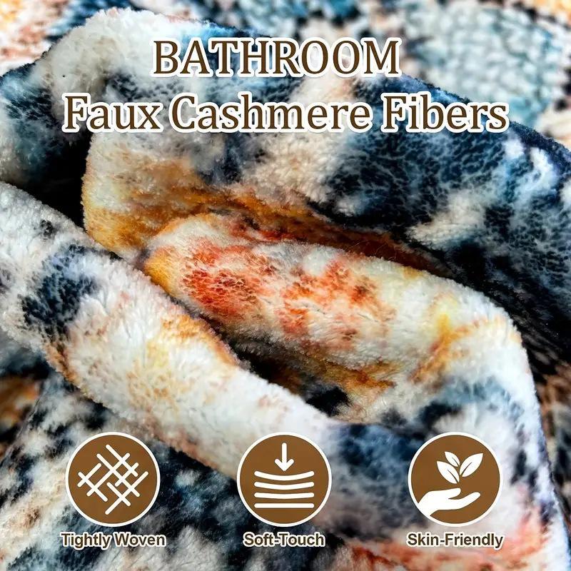 Blue Floral Imitation Wool Easy-Care Carpet – Machine Washable and Dirt-Resistant