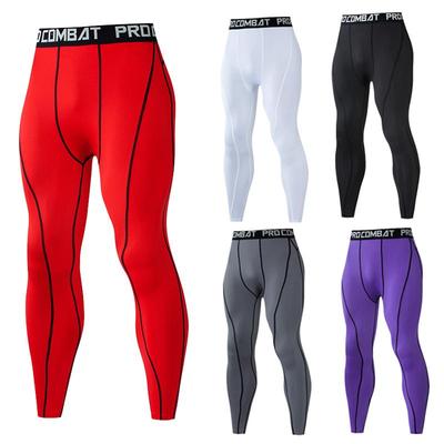Herren-Lauf-Kompressions-Leggings mit hohem Stretchanteil, Fitness, Joggen, Sport-Strumpfhose, atmungsaktive Hose, schnell trocknend, für Training und Fitnessstudio