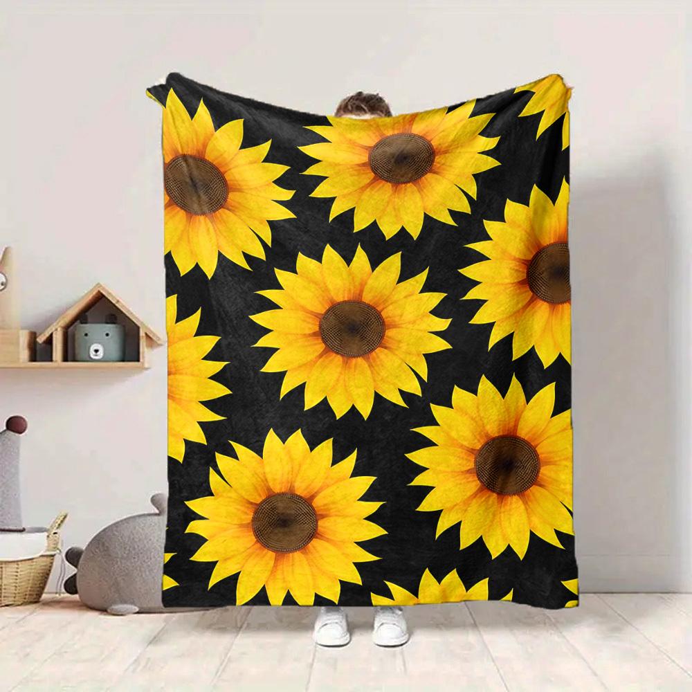 1pc Sunflower Pattern Blanket Warm, Cozy, And Soft, Suitable for Sofas, Beds, Cars, And Office Use.Perfect for Camping And Travel, Making It a Great G