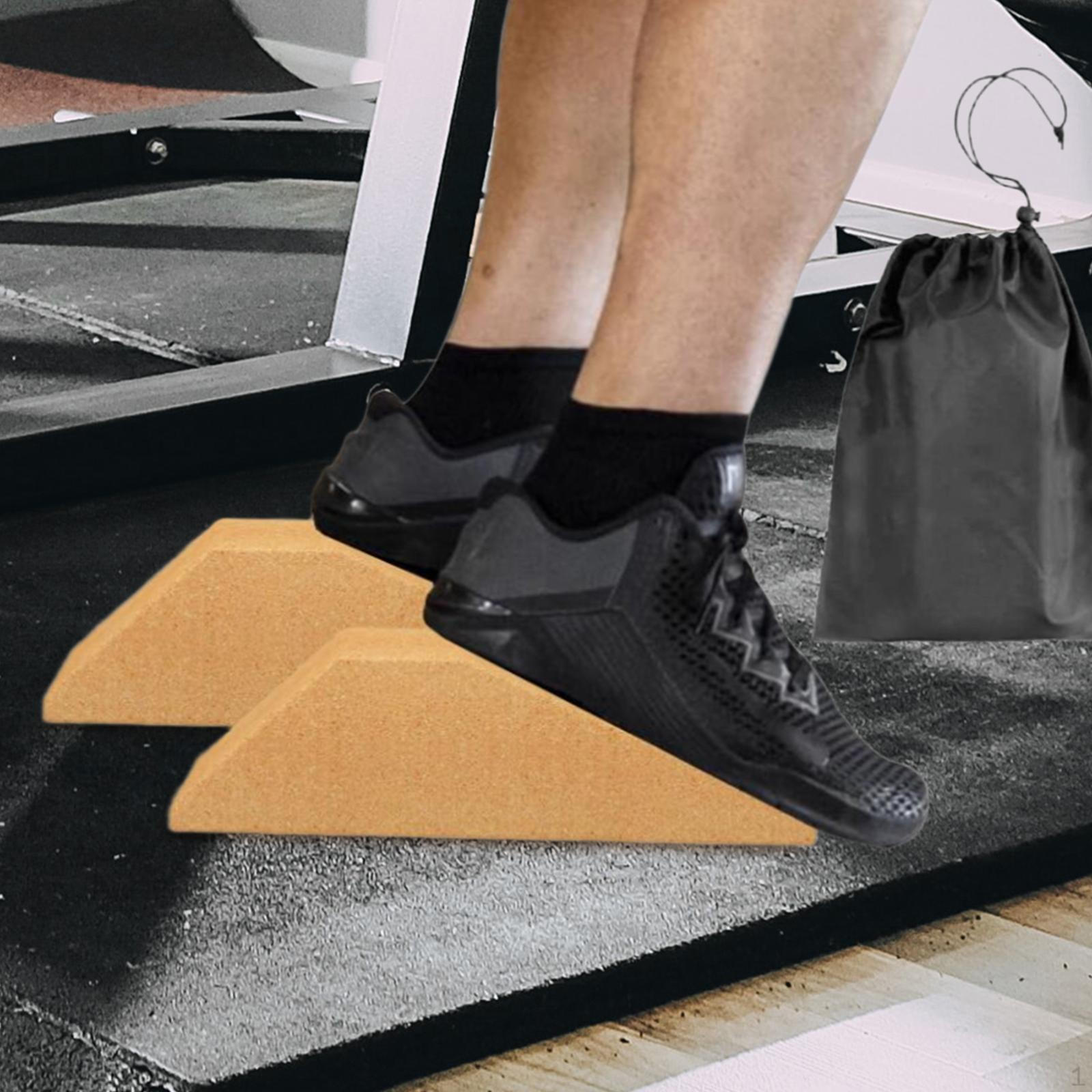 

2 шт. Корковые клинья для приседаний Наклонная доска Портативный кирпич для упражнений с наклоном Растяжка для икр для